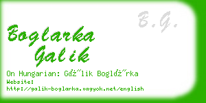 boglarka galik business card